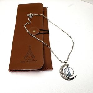 Paris Crescent Moon and Faux Leather Envelope
